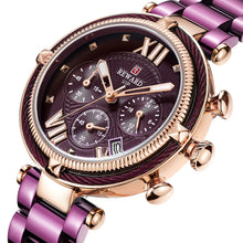 Load image into Gallery viewer, REWARD Luxury Brand Women Fashion Watches Steel Waterproof Sport Quartz Chronograph Military Watch Female Clock Relogio Feminino