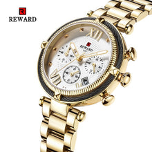 Load image into Gallery viewer, REWARD Luxury Brand Women Fashion Watches Steel Waterproof Sport Quartz Chronograph Military Watch Female Clock Relogio Feminino
