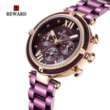 Load image into Gallery viewer, REWARD Luxury Brand Women Fashion Watches Steel Waterproof Sport Quartz Chronograph Military Watch Female Clock Relogio Feminino