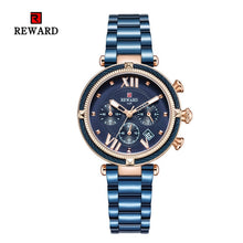 Load image into Gallery viewer, REWARD Luxury Brand Women Fashion Watches Steel Waterproof Sport Quartz Chronograph Military Watch Female Clock Relogio Feminino