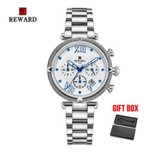 Load image into Gallery viewer, REWARD Luxury Brand Women Fashion Watches Steel Waterproof Sport Quartz Chronograph Military Watch Female Clock Relogio Feminino